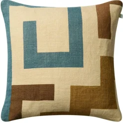 Aman Kuddfodral 50x50 cm, Heaven Blue / Taupe / Khaki
