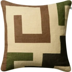 Aman Kuddfodral 50x50 cm, Taupe / Cactus Green / Brun