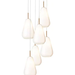Anoli 6 Ljuskrona, Nordic Gold / Opal