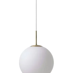 Ball Glass Pendel 25 cm, Opalvit